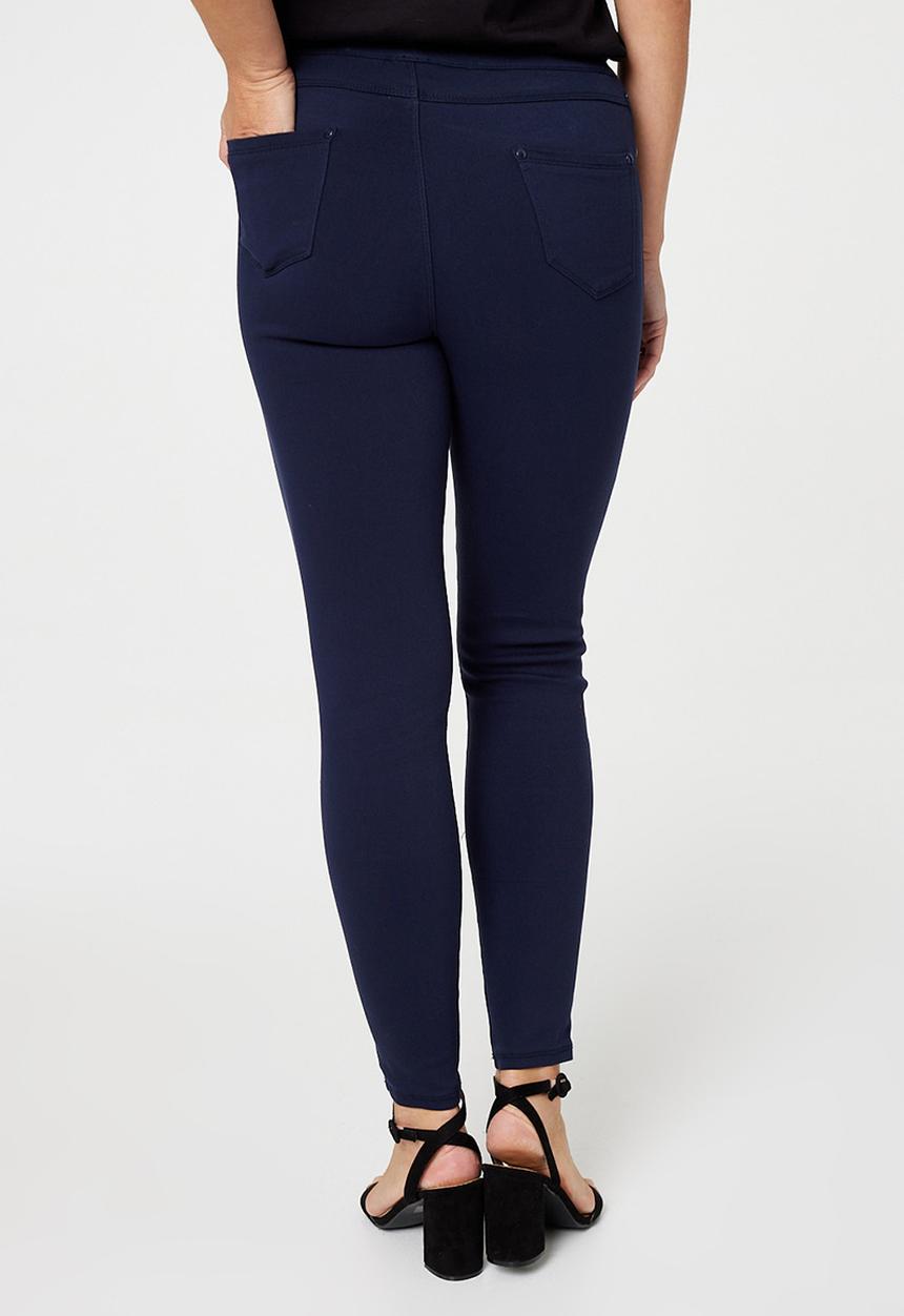 Stella Morgan Womens Pull On Legging With  Narrow Waistband In Navy