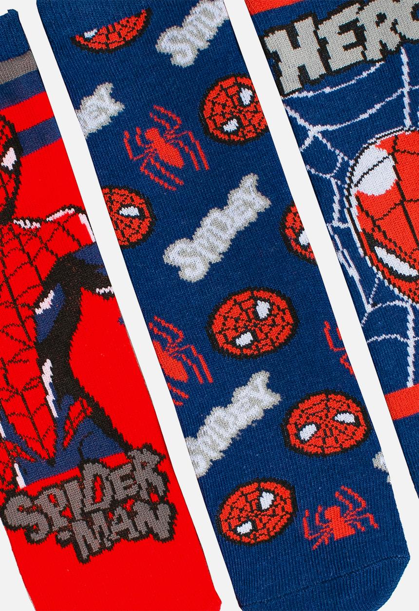 Boys 3 Pack Anklet Socks Spiderman Red/Blue 6 - 8 1/2 Years