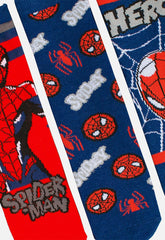 Boys 3 Pack Anklet Socks Spiderman Red/Blue 6 - 8 1/2 Years