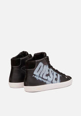 Diesel Y03234Pr400 Unisex S-Leroji Mid X Sneakers Black And White