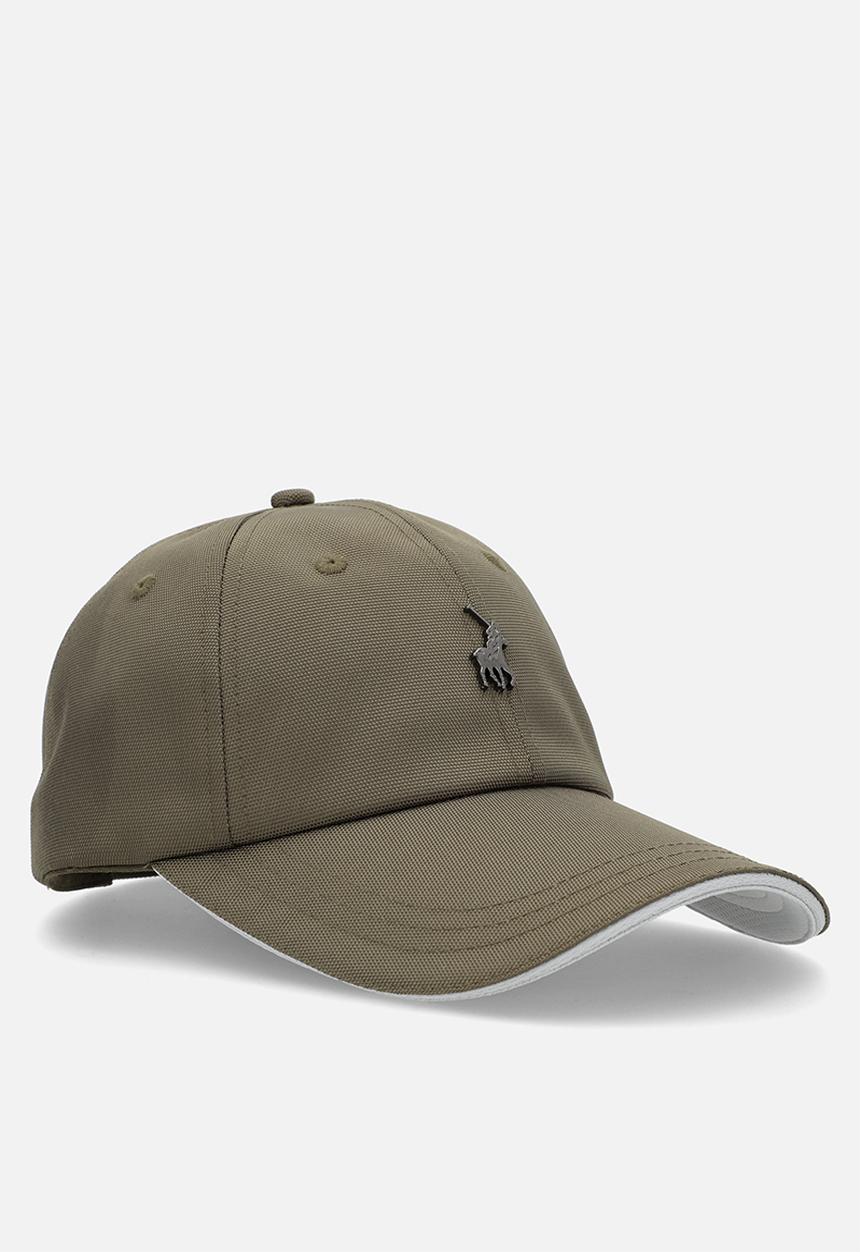Polo Mens 6 Panel Metal Peak Cap In Olive
