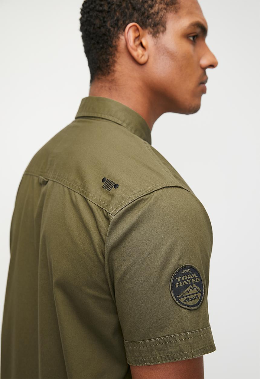 Jeep Mens M Twill Service Shirt In Olive Green