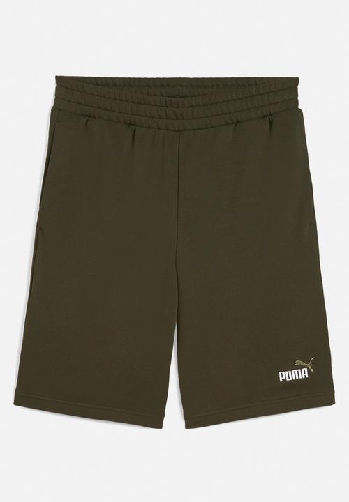 Puma Mens Dark Olive Ess No.1 Logo Short 10"