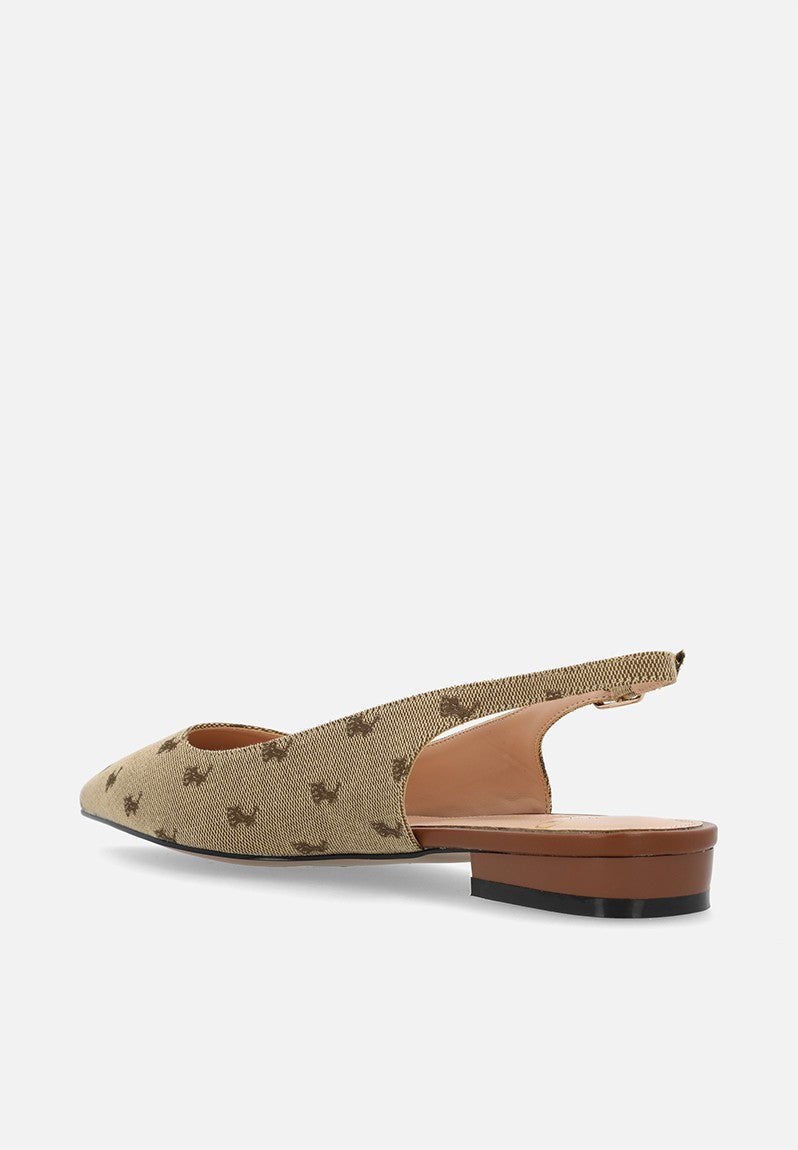 Polo 0050141 Womens Pointed Jacquard Slingback Stone