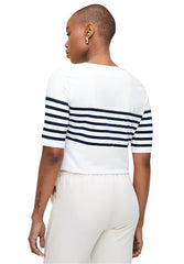 Polo 0048932 Ava Stripe Ms T-Shirt Navy