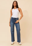 Stella Morgan High Waisted Wide Leg Jeans In Denim Dark