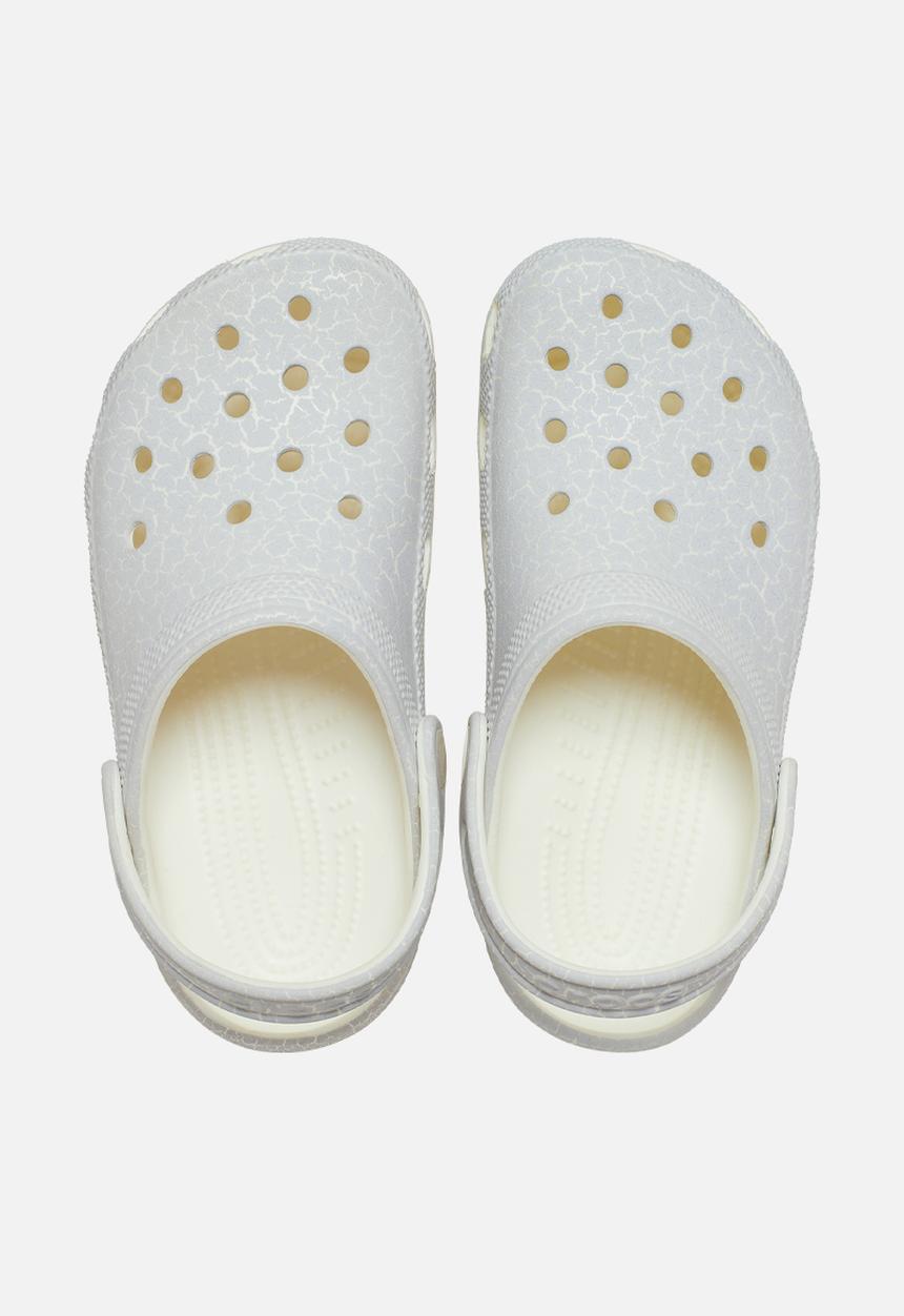 Crocs Girls Glow Crackle Clog Shoes In Off White