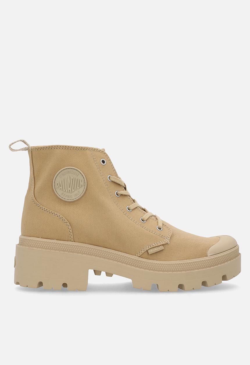 Palladium Womens Pallabase Twill Shoes In Caramel