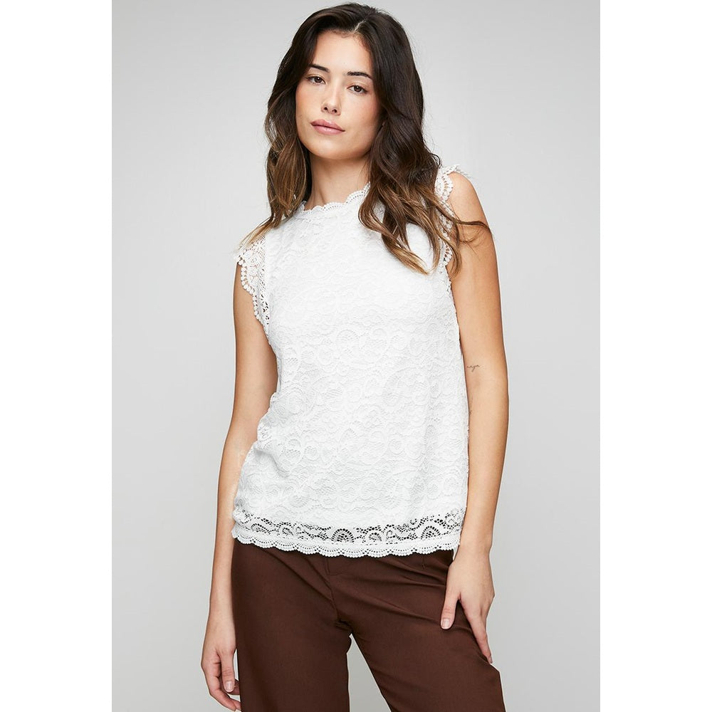Mandi Ladies Lace Top In White