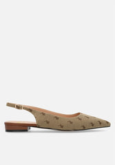 Polo 0050141 Womens Pointed Jacquard Slingback Stone