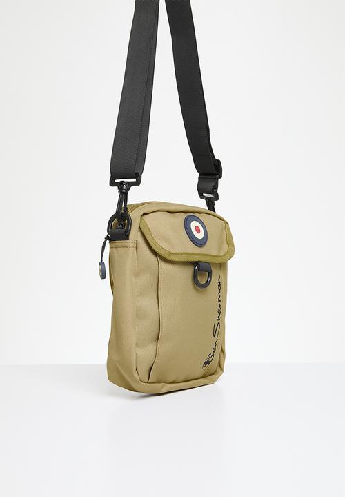 Ben Sherman Mens Cross Body Canvas Bag Sand