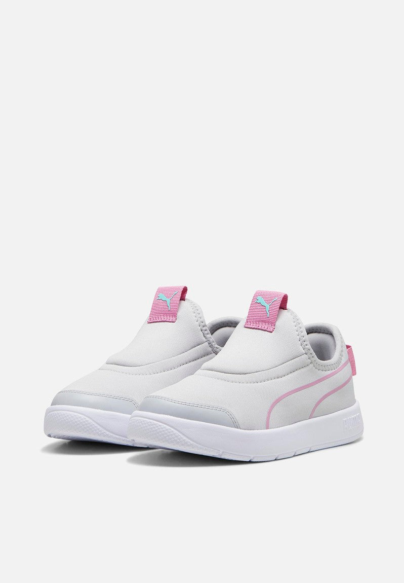 Puma Kids Courtflex V3 Slip On Ps In Light Grey