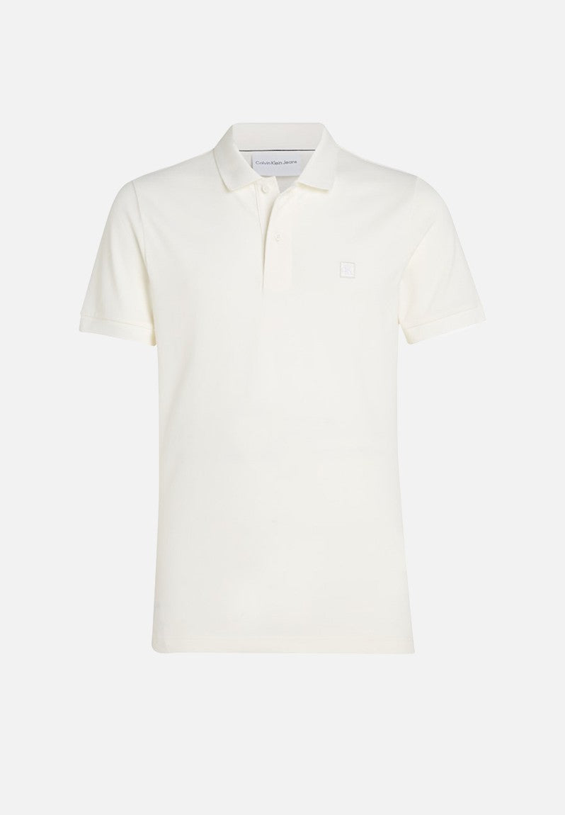 Calvin Klein J325269 Ck Embro Badge Slim Polo  Ivory