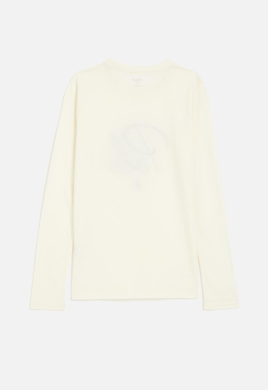 Polo Girls  Skylar Embroidered Long Sleeve T-shirt In Off White