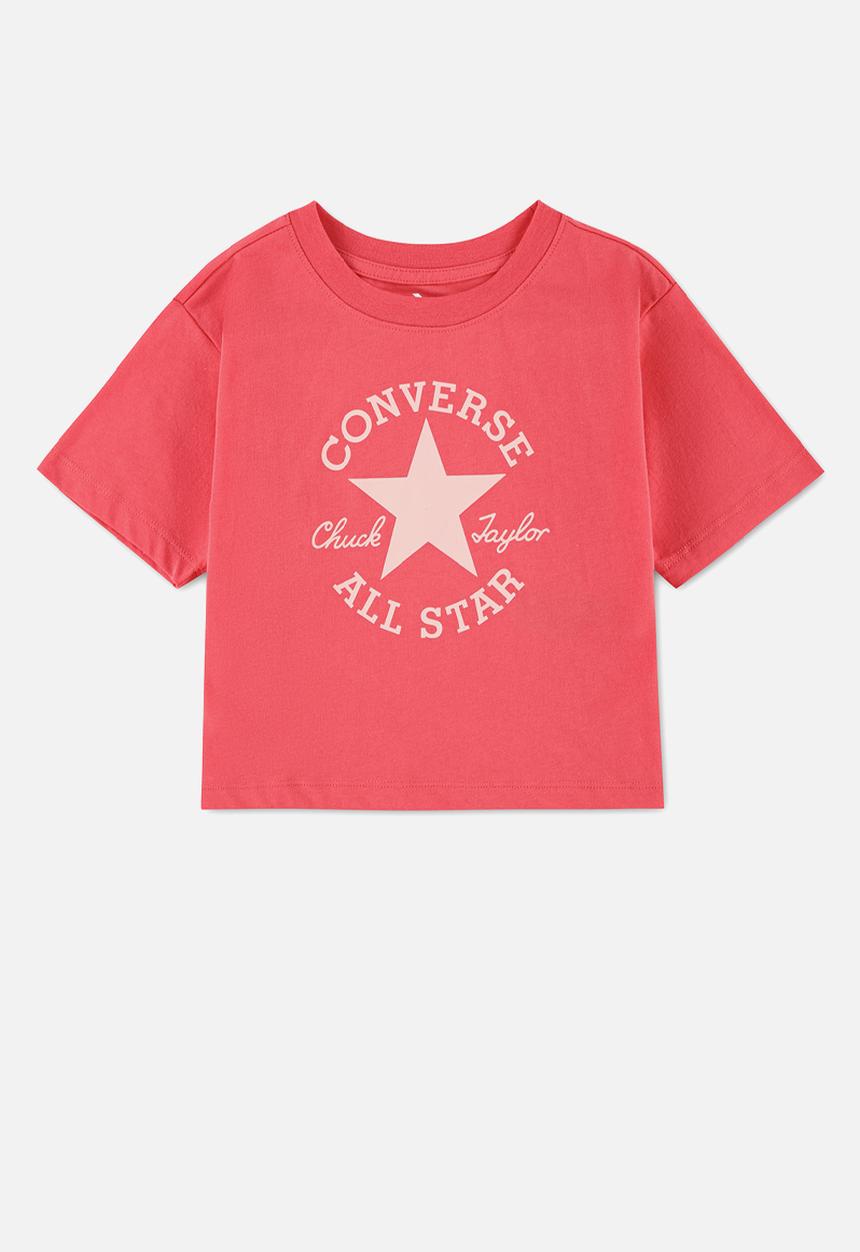 Converse Girls Dissected Chuck Patch T-Shirt In Cherry Balm