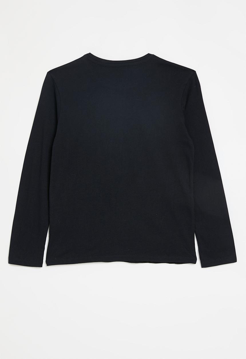 Polo Girls Olivia Printed Long Sleeve T-Shirt In Navy
