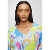 Mandi Viscose Blend Long Sleeve Neck Knitwear Top In Sky Blue