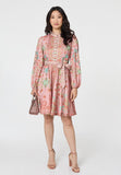 Stella Morgan Short Sleeve Button Through A-Line Maxi Dress In Rust