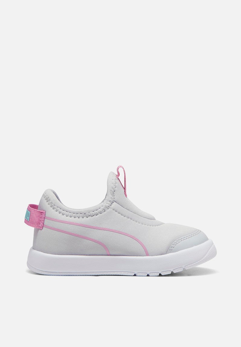 Puma Kids Courtflex V3 Slip Ons In Light Grey