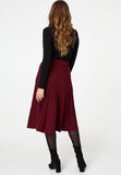 Stella Morgan High Waist Knitted A-Line Skirt In Wine
