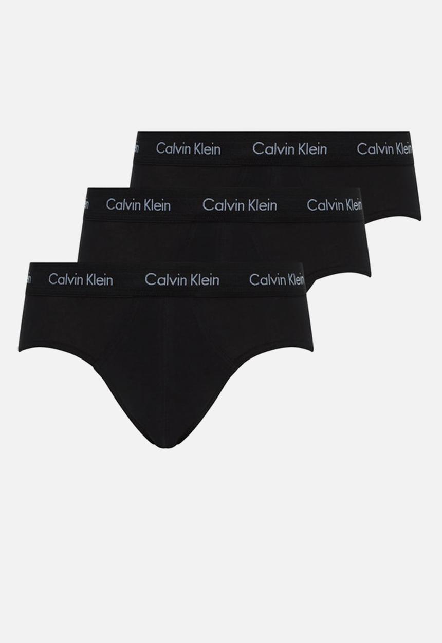 Calvin Klein Mens 3 Pack Hip Briefs In Black