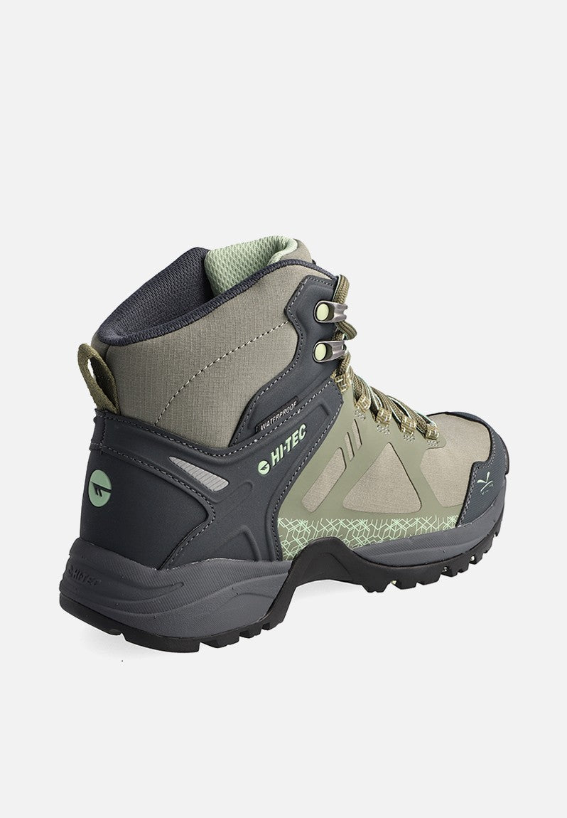 Hi-Tec V-Lite Psych WP Shoes In Carbon/Olive/Green
