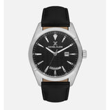 Daniel Klein Mens Black Dial Leather Strap Watch In Black