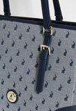 Polo Jacquard Medium Market Tote In Navy