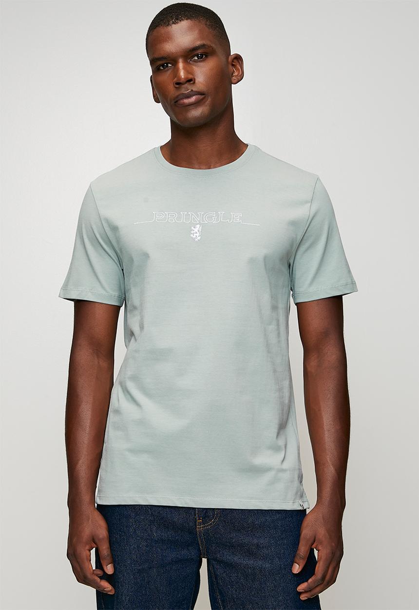 Pringle Mens Gerald Embroidery T-shirt In Sage