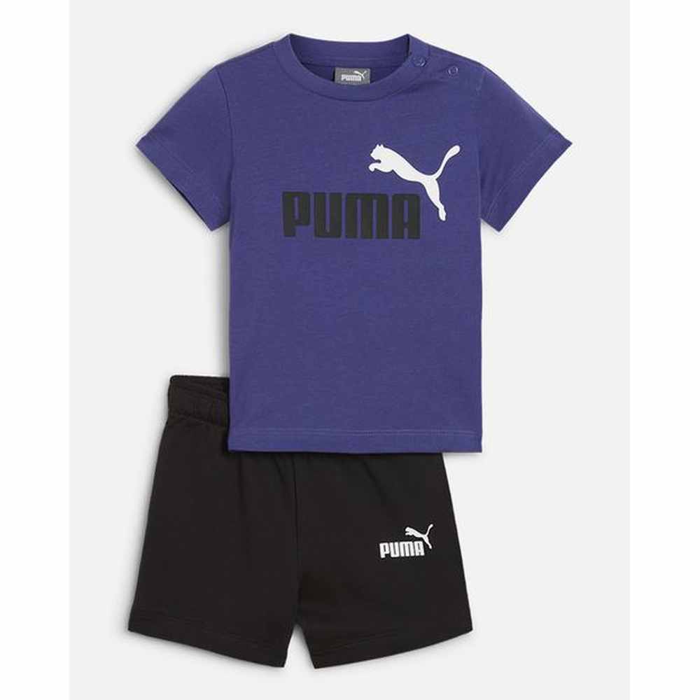 Puma Boys Minicats Short Sleeves T-Shirts & Shorts Set In Lapis Lazuli