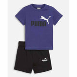 Puma Boys Minicats Short Sleeves T-Shirts & Shorts Set In Lapis Lazuli