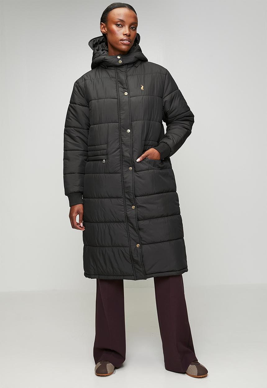 Polo Womens Mia Long Sleeve Puffer Jacket In Black
