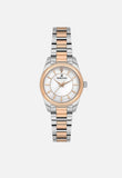 Daniel Klein Womens Mother Of Pearl Dial Two Tone Strap Watch In Silver And Rose Gold