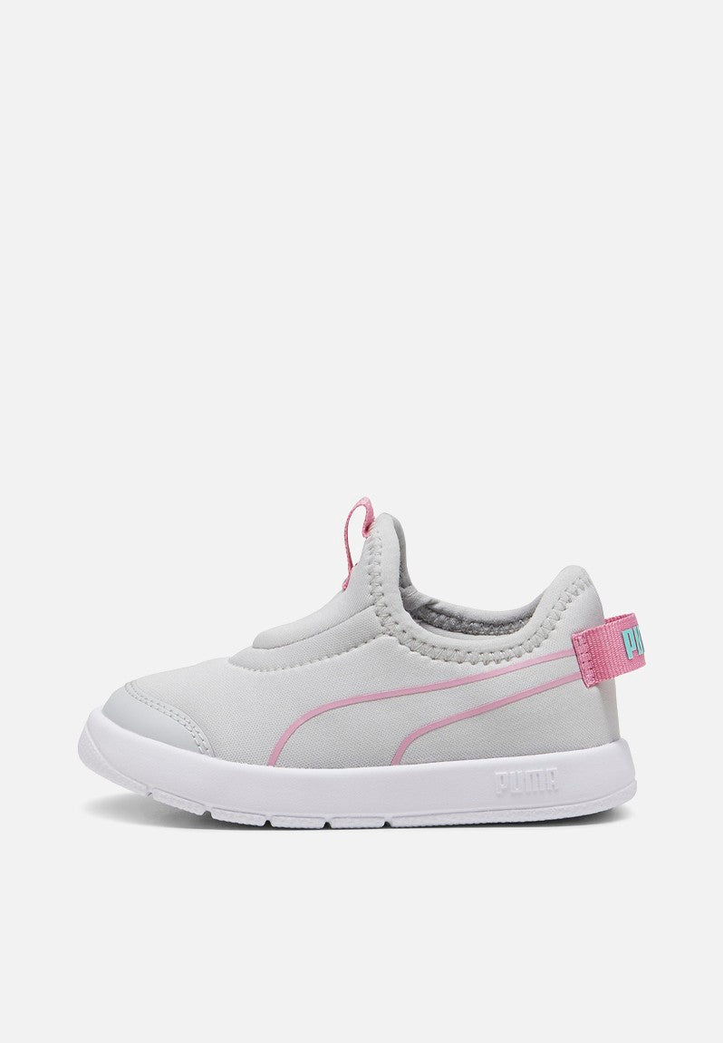 Puma Kids Courtflex V3 Slip Ons In Light Grey