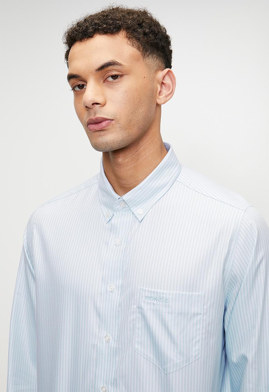 Pringle Mens Roland Long Sleeve Classic Shirt In Light Blue