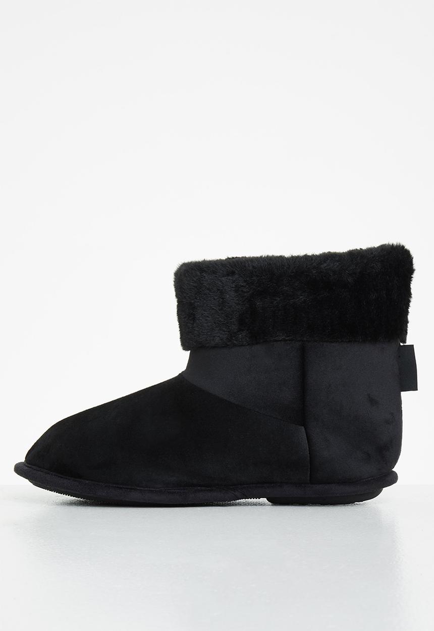 Hush Puppies Ladies Casa Slipper Boot In Black