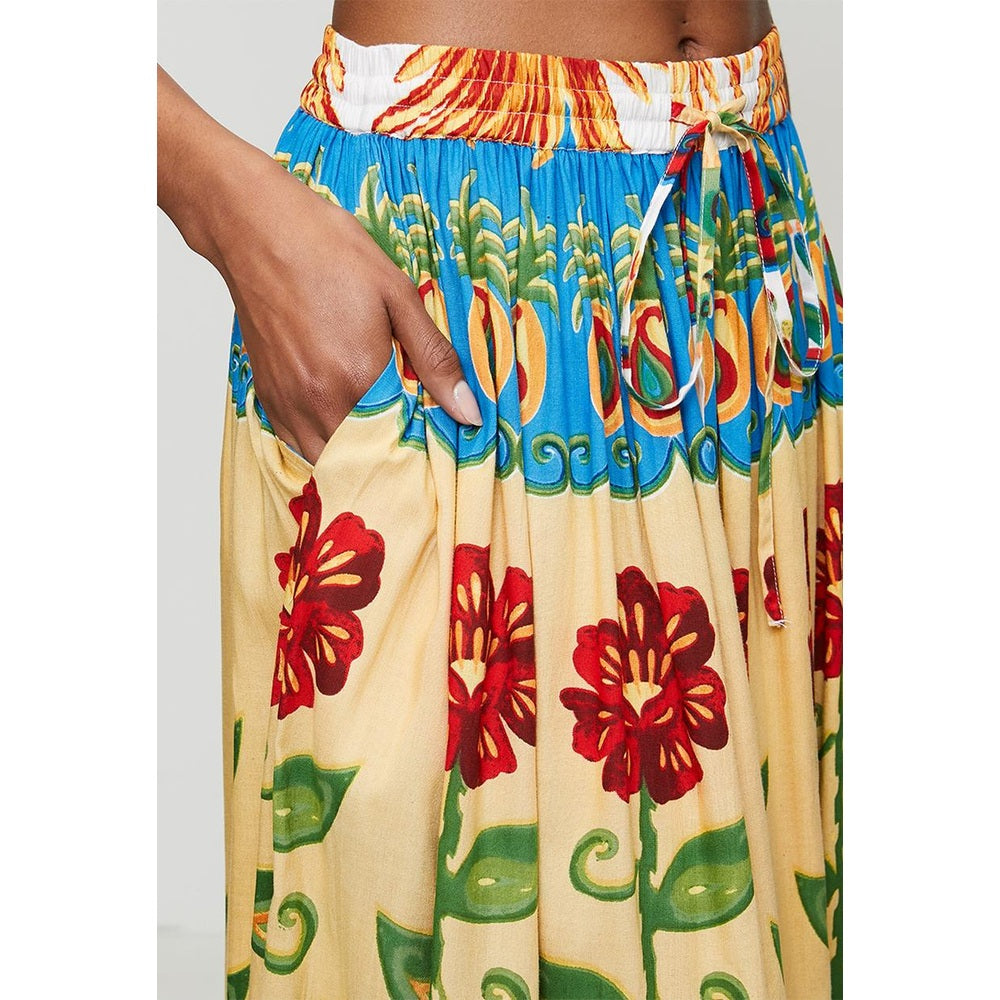 Mandi Womens Skirt In Yellow Multi