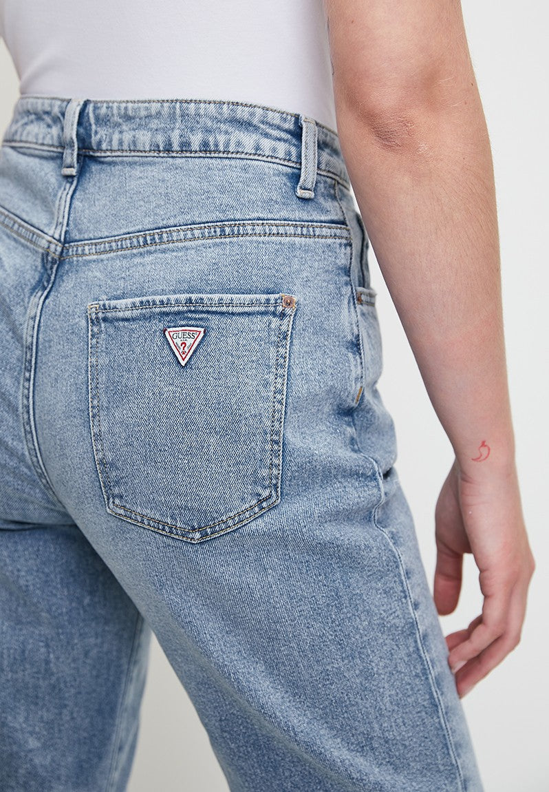 Guess High Rise Mom Light Wash