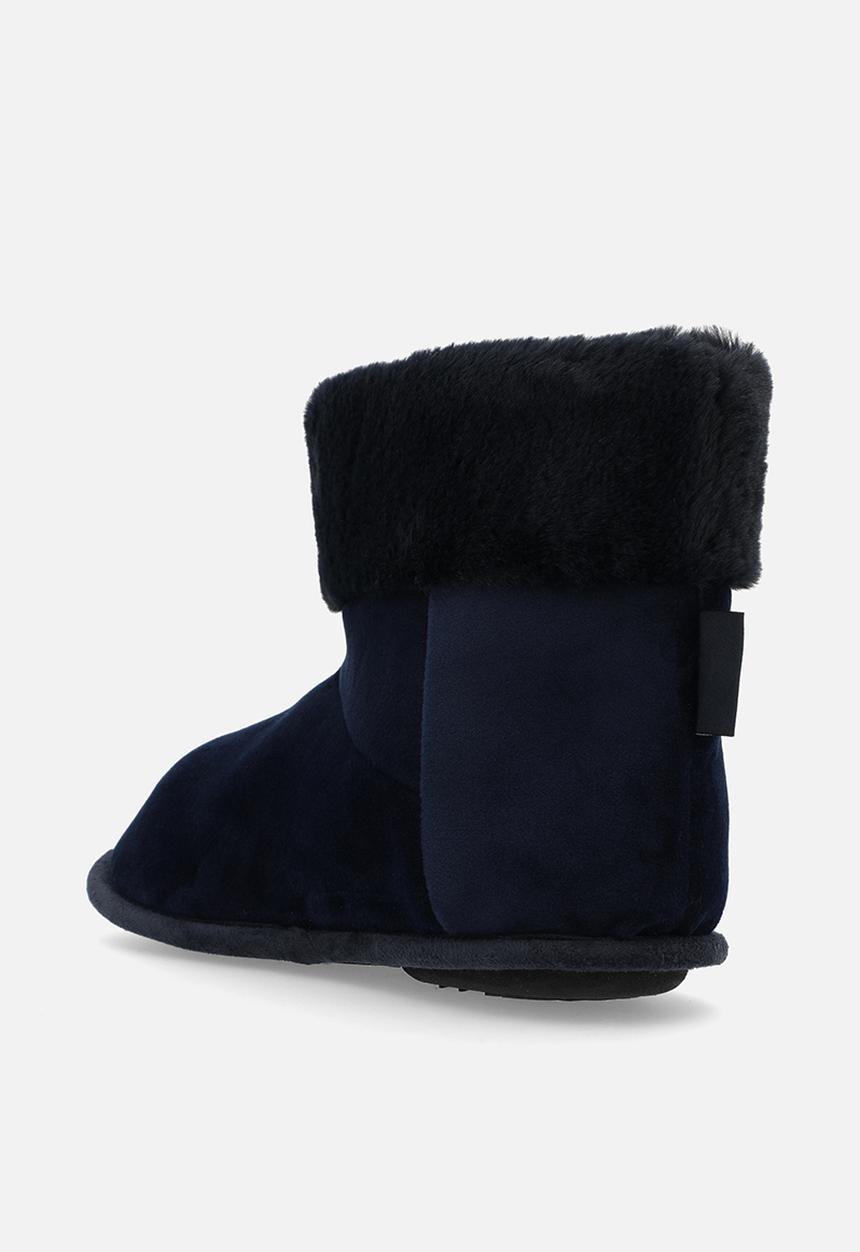 Hush Puppies Ladies Casa Slipper Boot In Navy