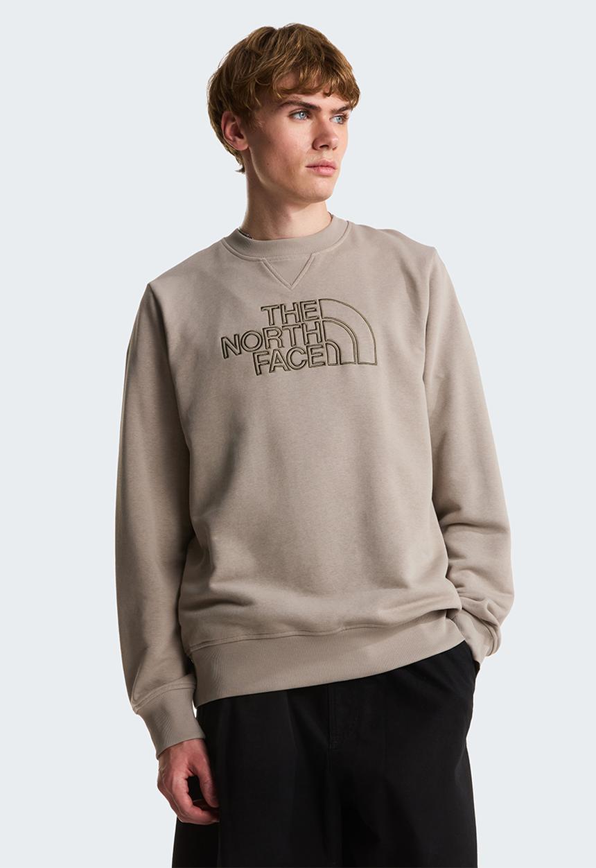 The North Face Mens Drew Peak Crew Stone Slab/New Taupe Green