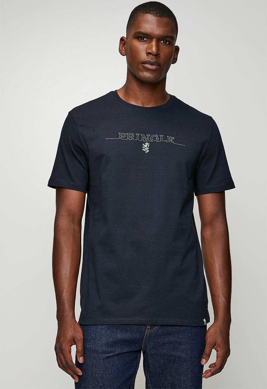 Pringle Mens Gerald Embroidery T-shirt In Navy