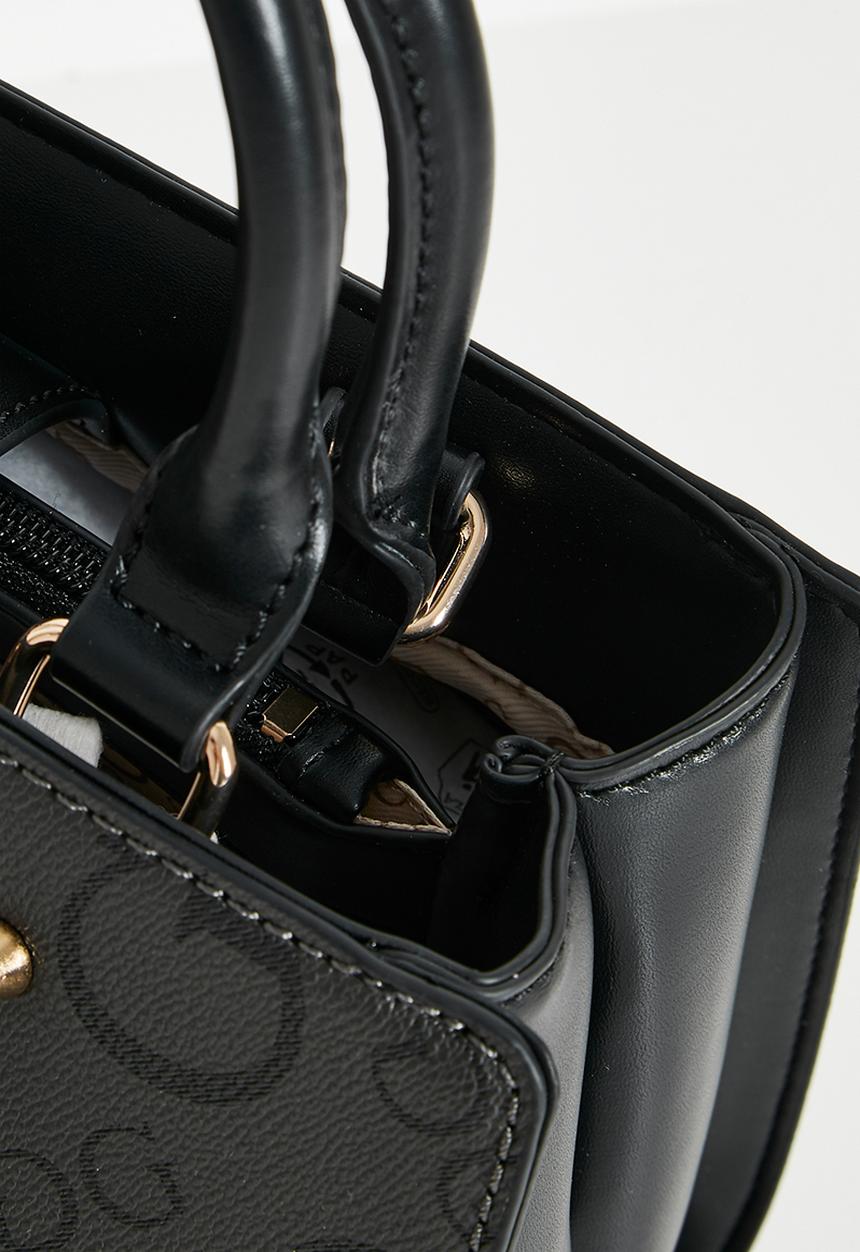 Guess Lacy Satchel Bag In Coal