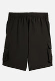 Puma Boys Essential No.1 Logo Woven Cargo Shorts In Black