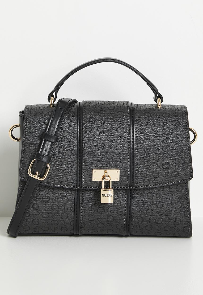 Guess Emberly Top Handle Crossbody Bag In Coal