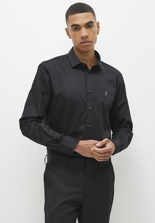 Polo Mens Custom Fit Greig Black Shirt