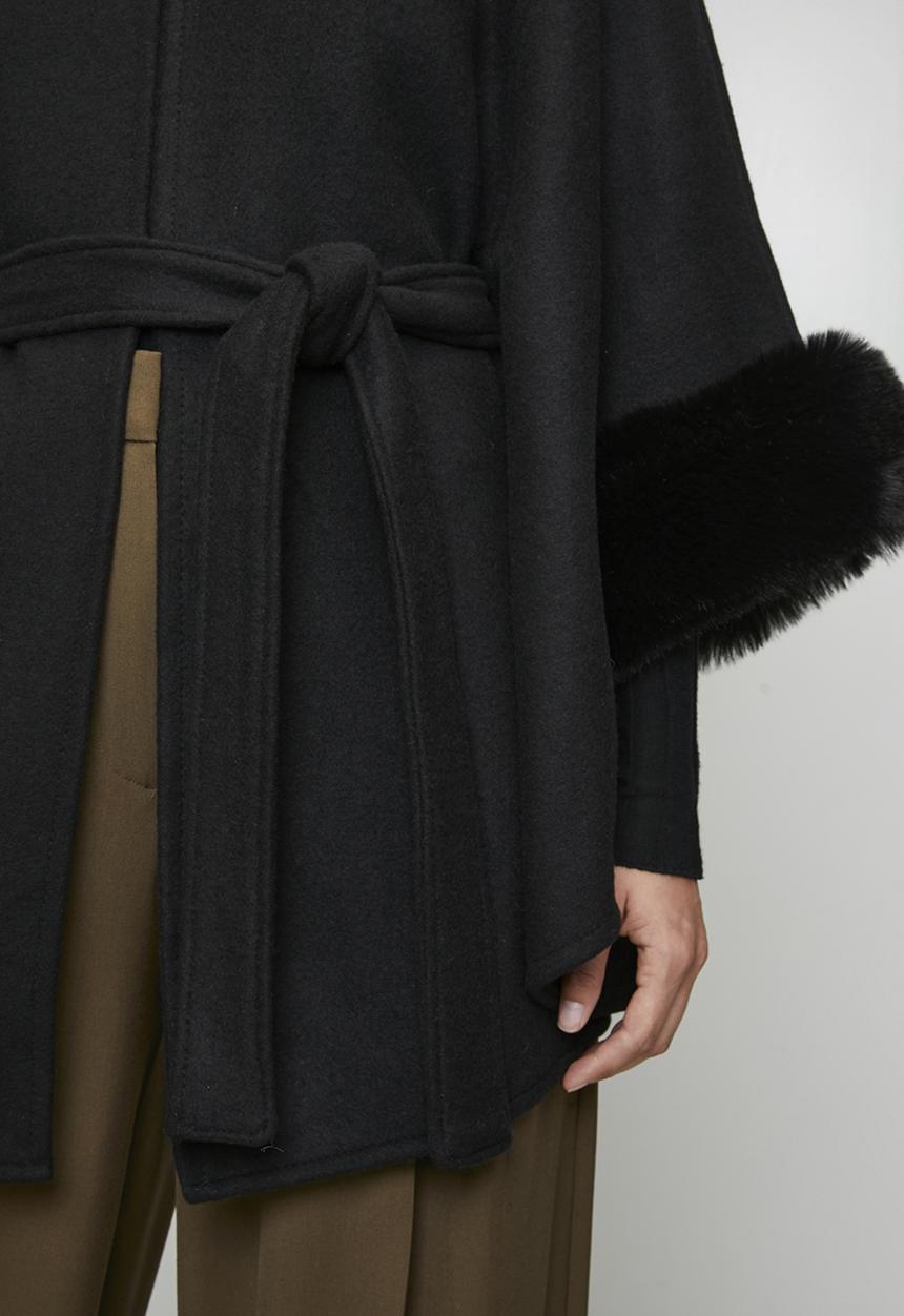 Stella Morgan Womens Melton Poncho In Black