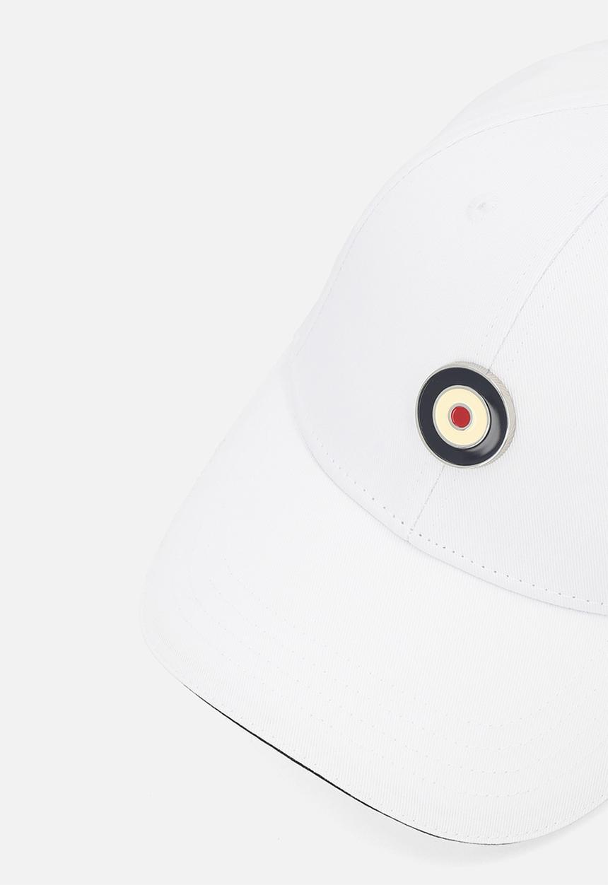 Ben Sherman Mens Metal Targy Badge Cap In White