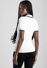 Sissyboy Ladies Knit Polo with Pearls In White and Black