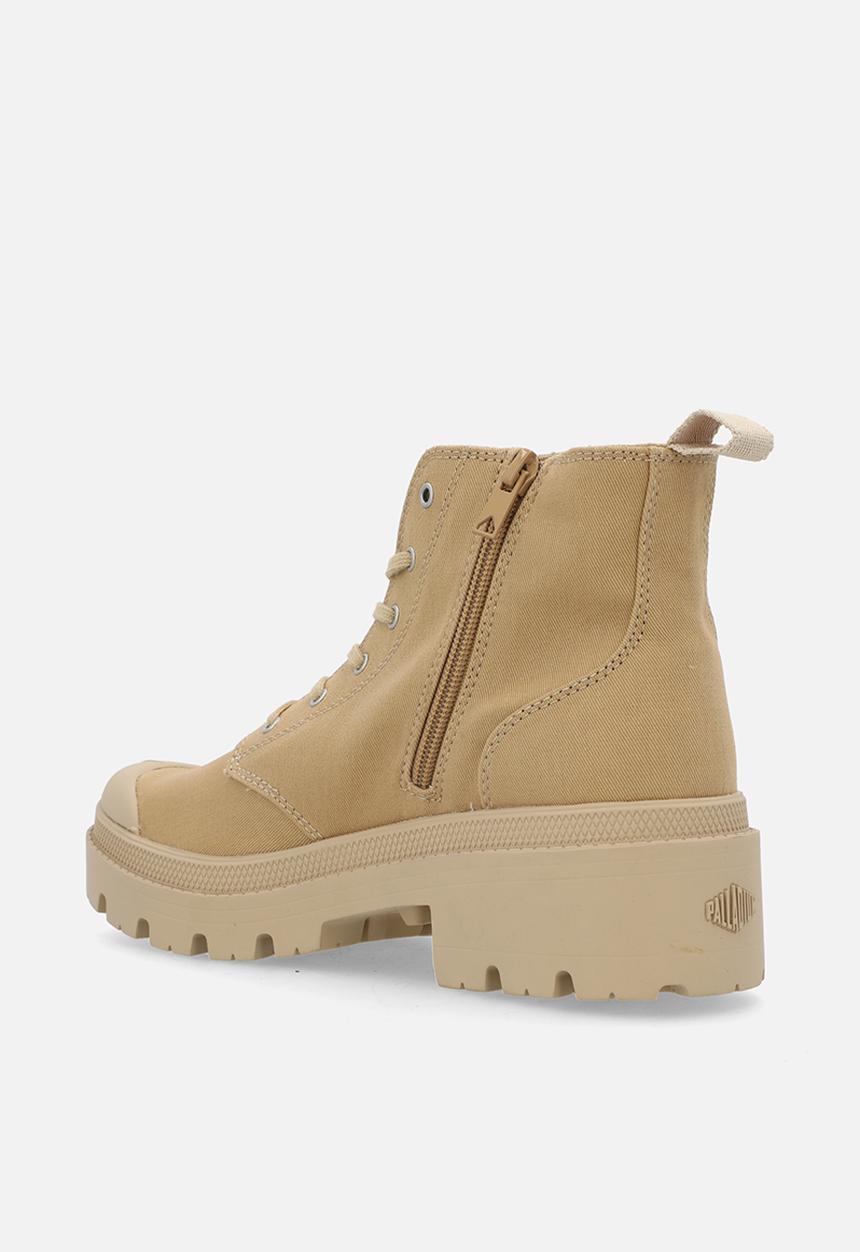 Palladium Womens Pallabase Twill Shoes In Caramel