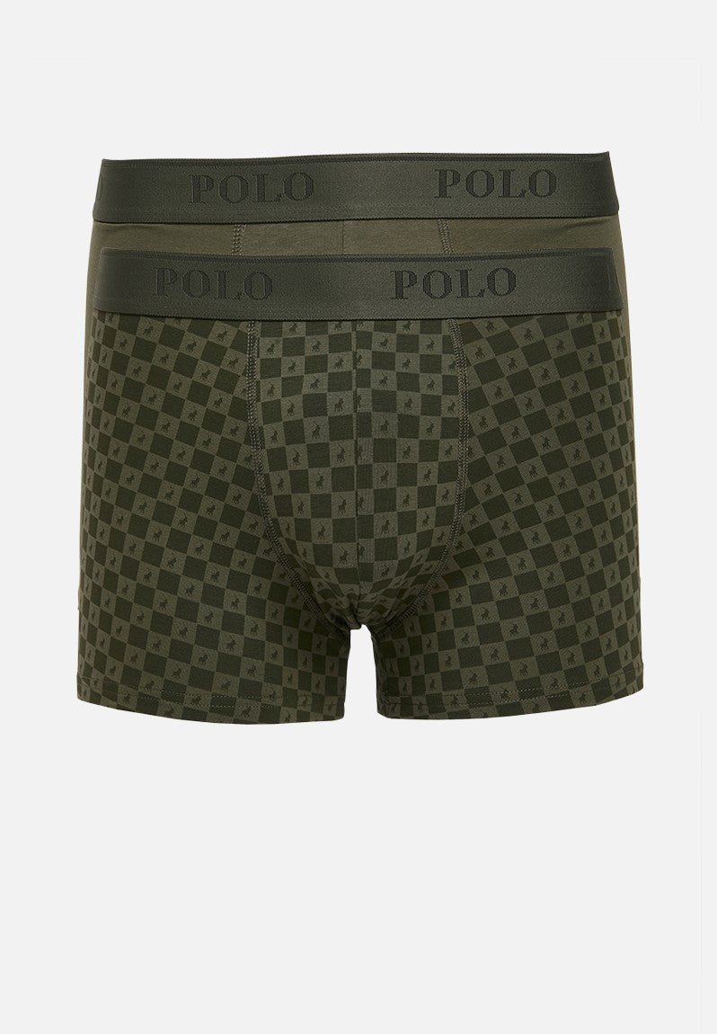 Polo Mens 2 Pack Boxer Set In Olive